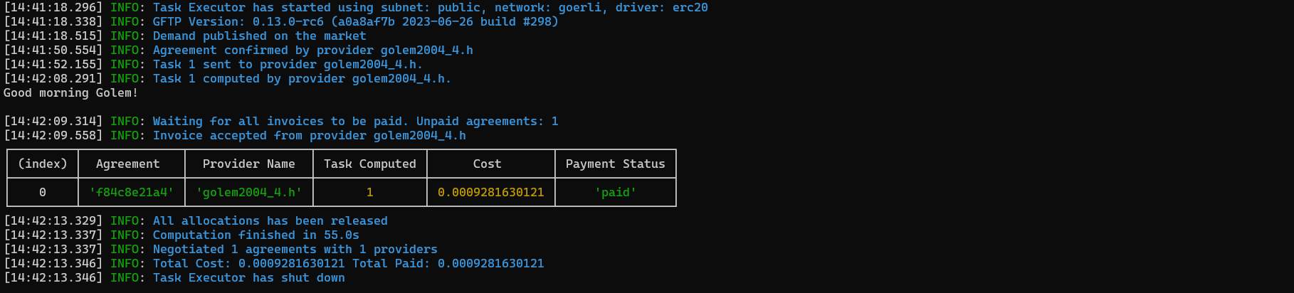 Multiple Commands output log